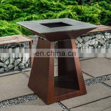 Custom Made Fireplace Corten Steel BBQ with Wood Storage