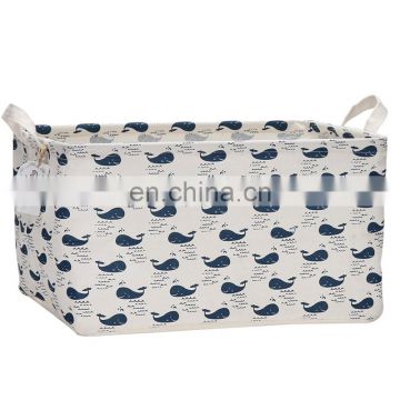 Whales print baskets cotton canvas laundry basket colored laundry baskets folding laundry basket