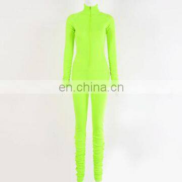 Autumn New Multicolor Women Sexy Tight-fitting Zipper Jumpsuit Pleated Solid Color Bodysuits photo-5