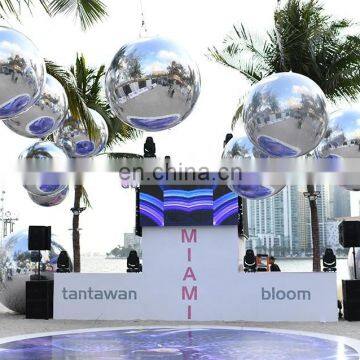Popular Decorative Hanging Balloon Holiday Inflatables Silver Golden Color Blow Up Mirror Ball for Shop photo-3