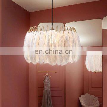 White Feather Pendant Lighting Kitchen Lighting Pendant Hanging Chandelier Modern Lamp Led Pendant Lights photo-4