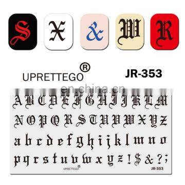 JR351-360 Marble Pattern Khokhloma Christmas Pop Art Lady Alphabet Letter Text 2020 Stainless Steel Stamping Plate Template photo-2