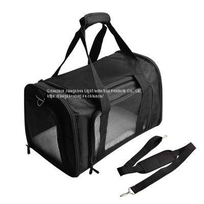 Custom Fashion Travel Outdoor Breathable Portable Pet Cages Carriers Houses Large Shoulder Bag Carrying Dog Crate photo-2