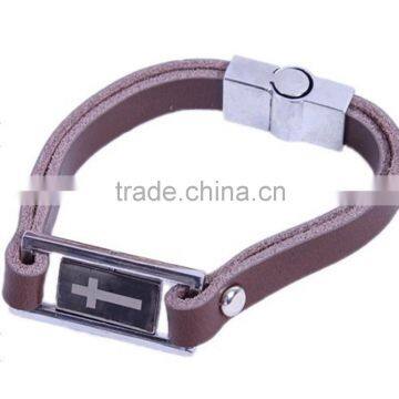 Hot Sale Handmade Leather Cross Bracelet