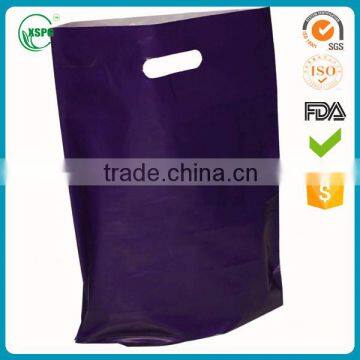 Supermarket clothes shopping die cut handle plastic PE bag