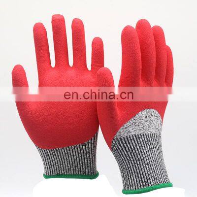 Level 5 Anti Cut Gloves Cut Resistant Construction Work Gloves Nitrile Coated Gloves photo-2
