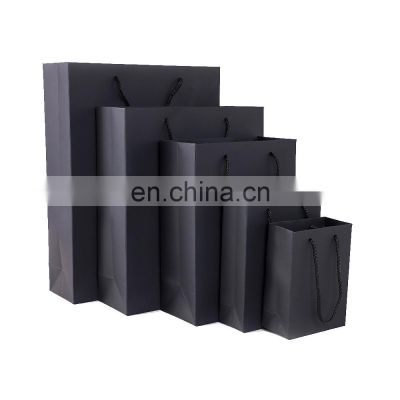 Wholesale high quality personalized black paper bags customized with logo