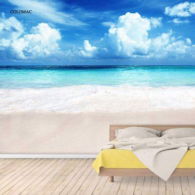 Custom 3D Photo Wallpaper Seascape Beach Sunrise Wall Covering Mural Roll For Living Room Bedroom Background Wallpaper photo-5