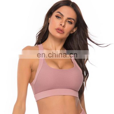 New Arrival Women Gym Cropped Top Sport Bh Fitness Seamless Push Up Sports Bra Padded Gym Bra