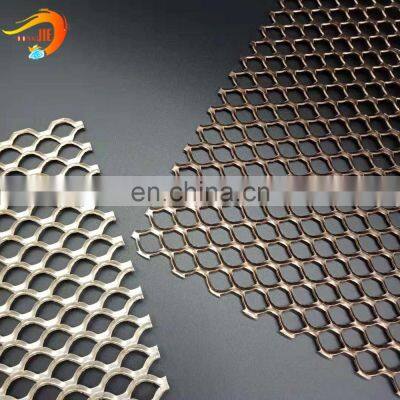 Decorative golden anodized expanded metal ceiling mesh