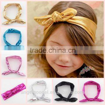 Wholesale bronzing elastic hair accessories korea rabbit ear headband large bow headband MY-AB0016