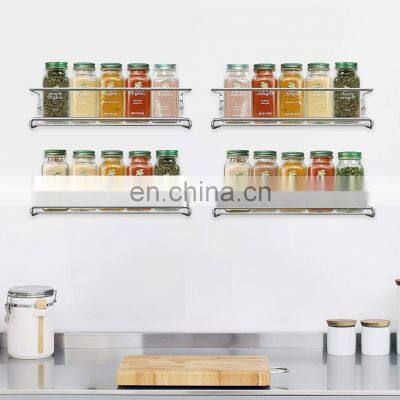 Metal Linear Simple Hanging Spice Rack Spice Rack Organizer Wall Mounted Storage Rack Hanging Shelf