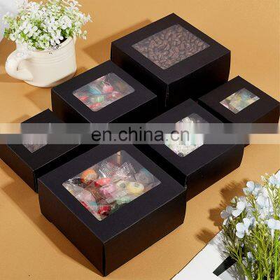Folding Creative Black Card Paper Packaging Wedding Gift Box With Transparent Window Black Paper Recyclable Box photo-5