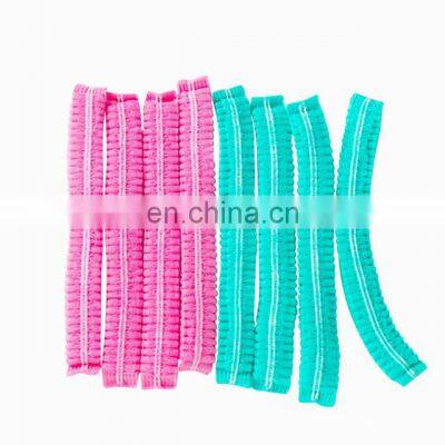 Disposable Non Woven PP Head Hair Cover Strip Mob Clip Surgical Doctor Nurse Bouffant Cap Tapa no tejida desechable