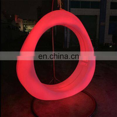 outdoor garden patio event party led furniture Romantic luminous moon hanging swing chair for garden balcony decoration