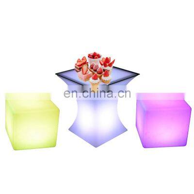 plastic cocktail table cube seating led glow bar furniture