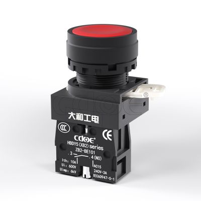 ip65 plastic flat round head 660v 1no1nc 22mm illuminated push button momentary with LED