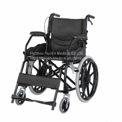 China Factory Portable Foldable Manual Wheelchair 24 Inch Solid Tire Wheelchair With Armrest for the Elderly and Disabled