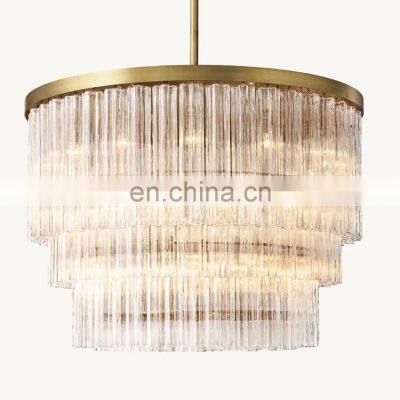 Custom Modern Luxury Cielo Three-Tier Round Glass Chandelier Hanging For Living Room Restaurant Hotel Bedroom Ceiling Lighting photo-5