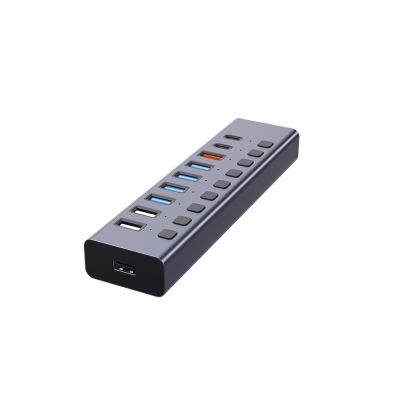 10-port 5Gbps USB 3.1 hub with independent switch