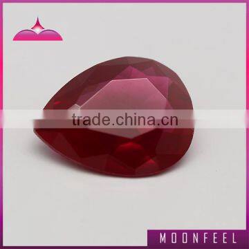 blood red pear shaped ruby gemstone