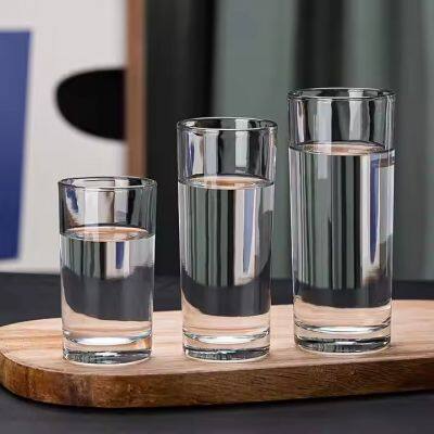Modern Minimalist Cheap Round Transparent Clear Home Office Milk Juice Drinking Water Glass Cup