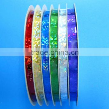 Holographic 2cm*100yards ribbon roll With Six Different Colors for bows making/Packing decoration