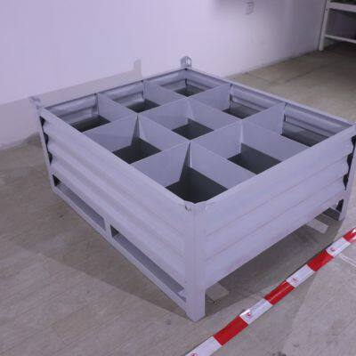 Steel Plate Metal Turnover Box; Corrugated Plate Material Heavy Duty Iron Box; Stackable Fixed Metal Corrugated Box. photo-2