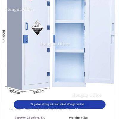 PP Chemical Storage Cabinet With Anti-Leak Tray and Warning Stickers | Impact Resistance | for Laboratory Chemicals