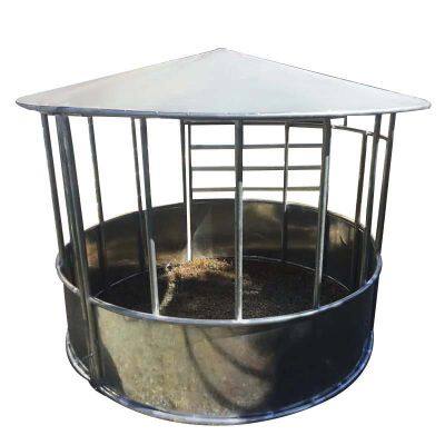 Cattle Bale Feeder Waterproof Horse/Sheep Hay Feeder Cover Roof Galvanized Frame 3D Modeling for Farm photo-4