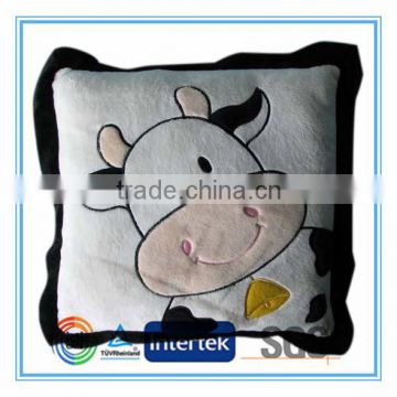 Embroidery cow pattern decorative pillow for sale