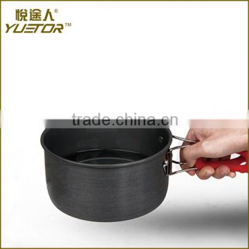 Popular 6pcs stainless steel camping cookware set made in china