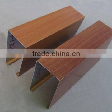 Promotional price top quality wood finish U shape ceiling aluminum profile for hot sale