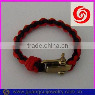 fashion 2 color gold adjustable paracord bracelet shackle