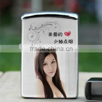 hotsale sublimation Metal Glossy /Brushed Surface lighter blank lighter with heat transfer printing