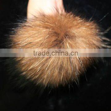 Raccoon Soft Ball Raccoon Fur Balls&Fur Pom Poms 13cm For Children Beanie Hat And Caps