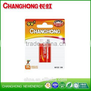 Changhong Carbon zinc battery 6F22 9V