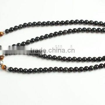 8mm Multilayer Yellow Tiger Eye and Black Obsidian Malas Prayer Beads Bracelet photo-6