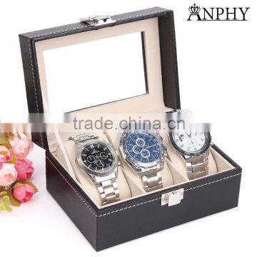 C47 ANPHY 3pc Watch Display Box Leather Watch Box