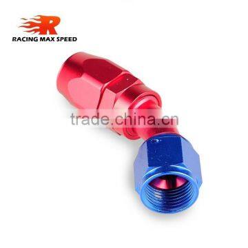 Aluminum Oil Cooler Fitting 45 Degree Resuable Fuel Line Hose End Fitting Adaptor Blue and Red 40-045-08 photo-5