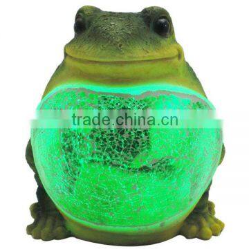 hot selling LED animal shaped polyresin mosaic frog light