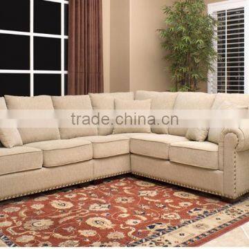 Fabric cover living room sofa set with metal nails XYN2054