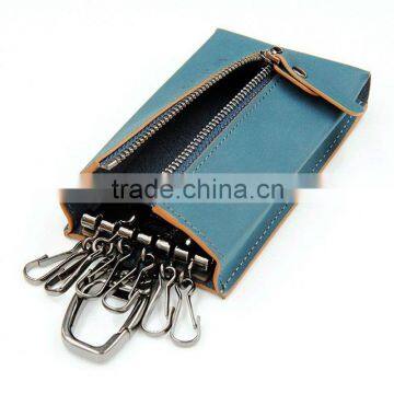 Practical Leather Card Holder Key Holder Wallet With Zipper Closure photo-2