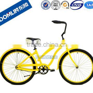 DOMLIN 2015 hot selling 26 inch yellow beach cruiser bike