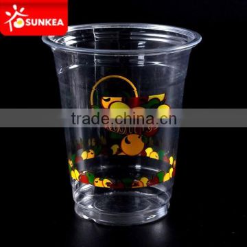 High quality disposable 10oz clear cold drink cups, PET plastic cold beverage cups