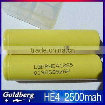 Original high drain lg he4 18650 battery rechargeable lithium lg 18650 battery for e-cigarette