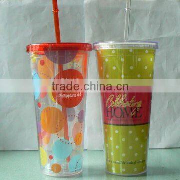 acrylic double wall tumbler for promotional