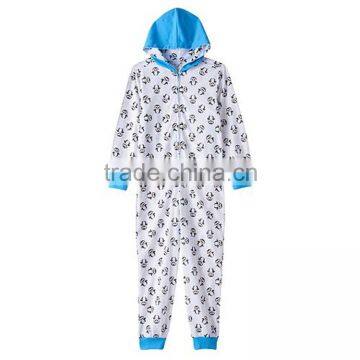 Wholesale Long Sleeve Cozy Printed Hooded Onesie For Kids