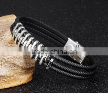 Top Sale Wholesale Genuine Silicone Bracelet Cool Men's Bracelet