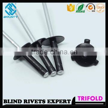 HIGH QUALITY FACTORY LARGE FLANGE HEAD TRI-FOLD BLIND RIVETS FOR GLASS CURTAIN WALL